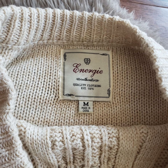 Energie Cream Sweater Dress size M - Picture 3 of 4